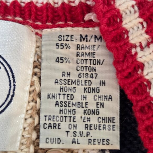 Vintage '96 Eagles Eye Collectibles Patriotic Parade Knit Vest Medium Navy Red - Picture 10 of 14